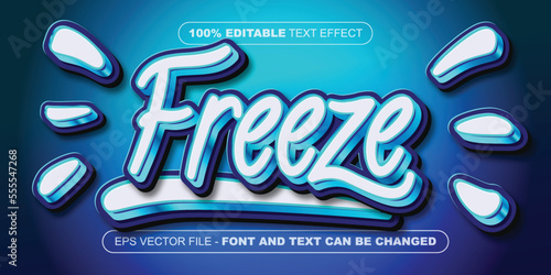 freeze 3d editable text effect