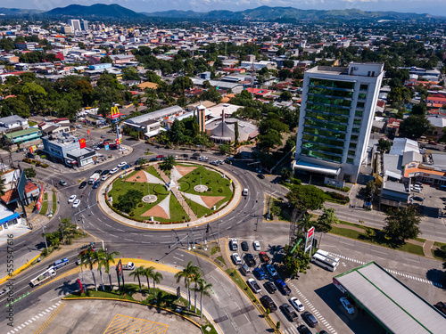 Beautiful aerial view of the city and buildings of Tegucigalpa in Honduras 