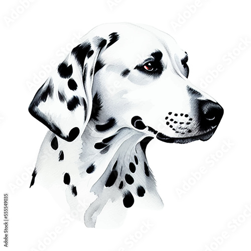 cute dog hand drawn with style watercolor