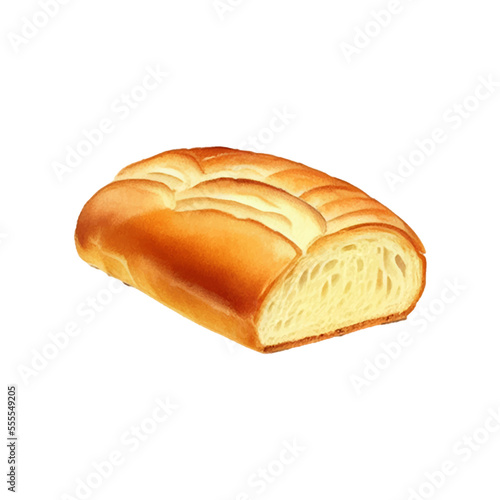 fresh baked bread hand drawn with style watercolor