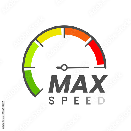 maximum speed concept illustration flat design vector eps10. modern graphic element for logo, sticker, icon photo