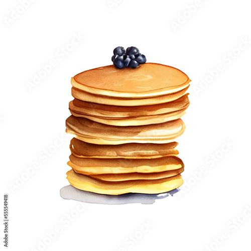 fresh good pancake hand drawn with style watercolor
