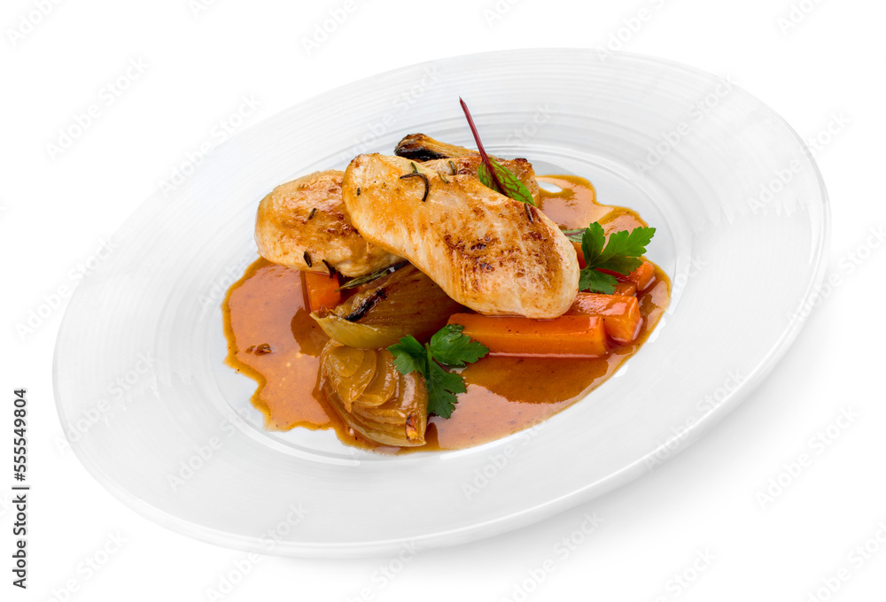 Grilled chicken breasts and vegetables Grilled chicken breasts and vegetables