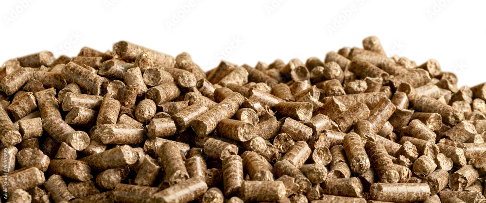 Φωτογραφία Hot burning wood chip pellets
