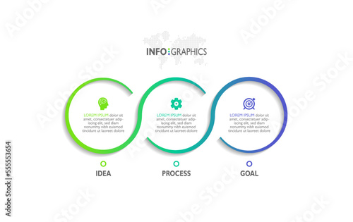 Vector design circular infographic business with 3 step