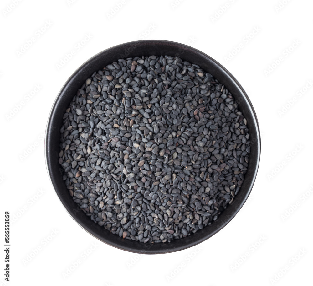 black sesame in a bowl isolated on transparent png black sesame in a bowl isolated on transparent png