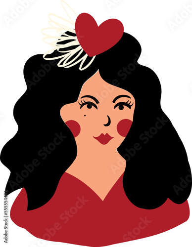 lovable girl for Valentine s Day stylized retro vintage style