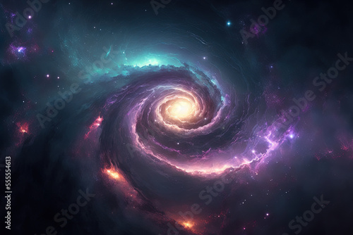 nice background of a galaxy done by hand. Generative AI