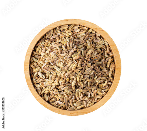 fennel seeds in wood bowl on transparent png