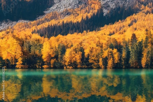 lake and mountains In Autmn 