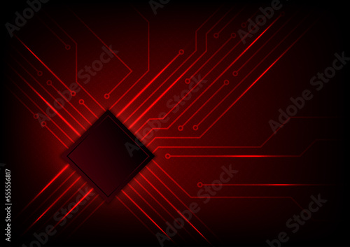 Chipset_Circuit board_Red_Background