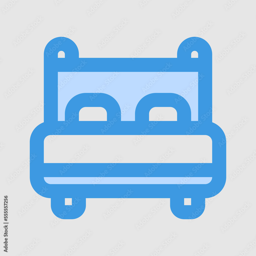 Bed icon in blue style about furniture, use for website mobile app presentation Bed icon in blue style about furniture, use for website mobile app presentation