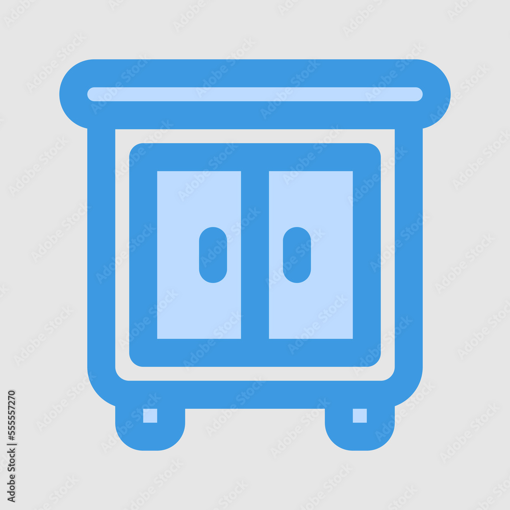 Cabinet icon in blue style about furniture, use for website mobile app presentation Cabinet icon in blue style about furniture, use for website mobile app presentation
