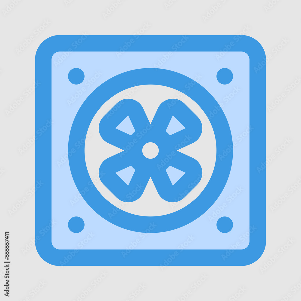 Fan icon in blue style about furniture, use for website mobile app presentation