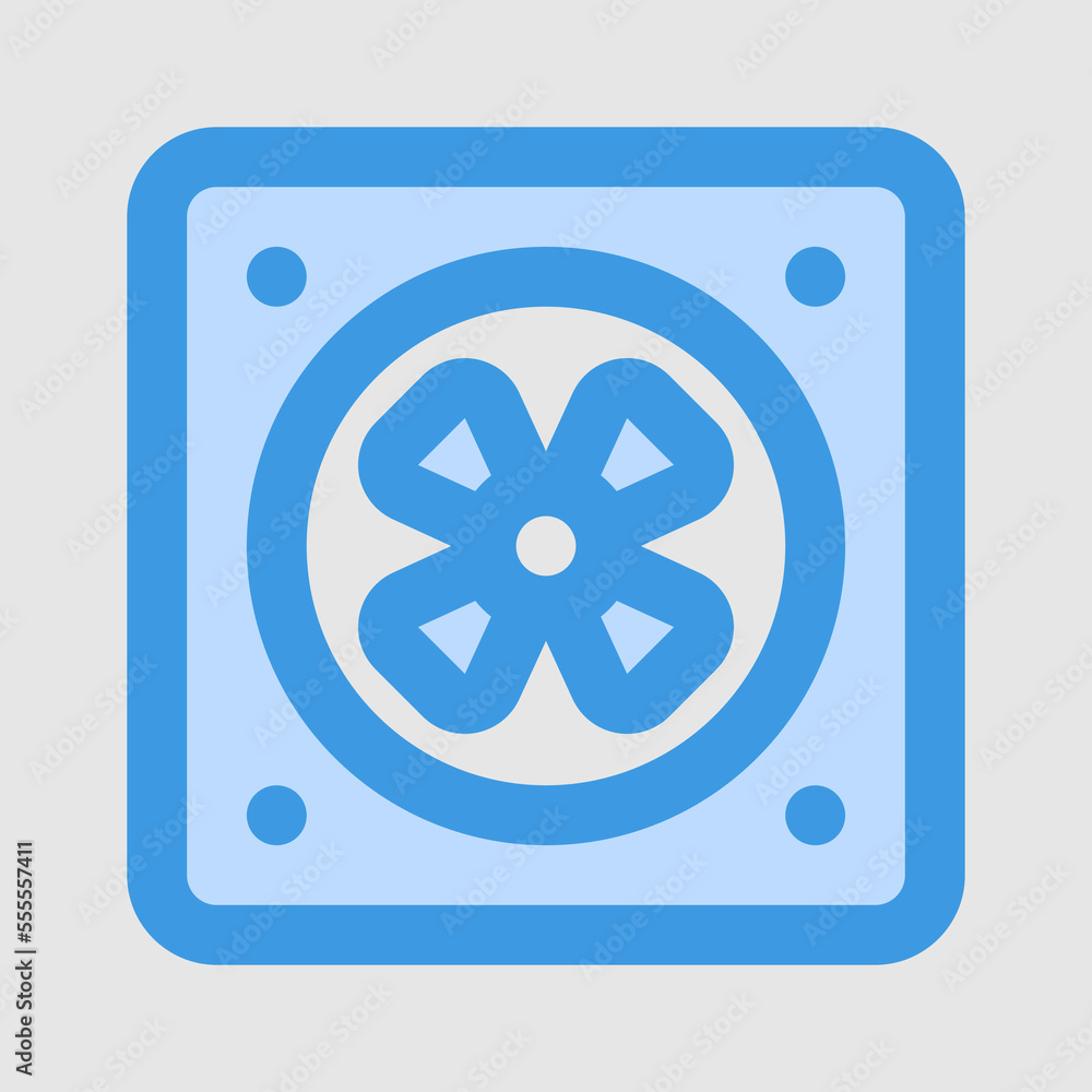 Fan icon in blue style about furniture, use for website mobile app presentation Fan icon in blue style about furniture, use for website mobile app presentation