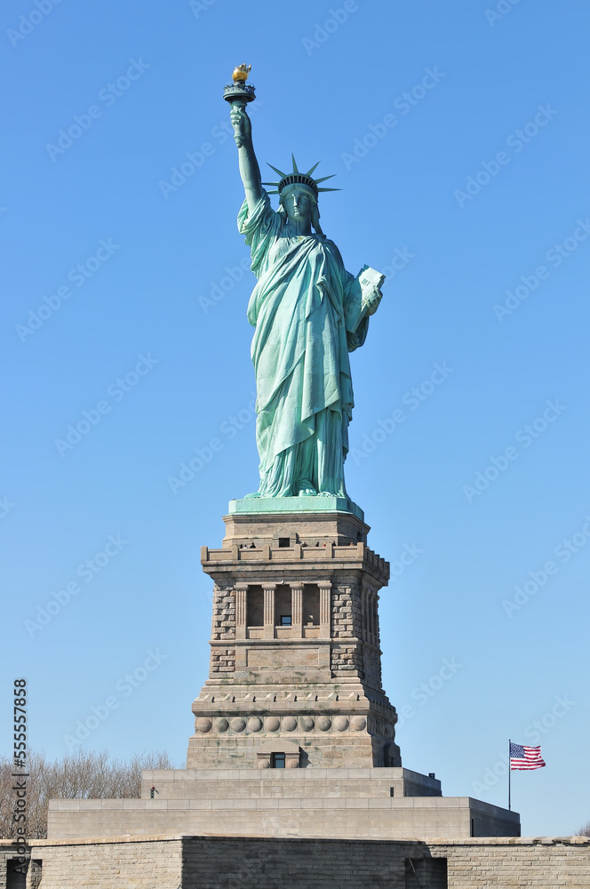 Statue of Liberty in New York City - American Symbol of freedom, copy space