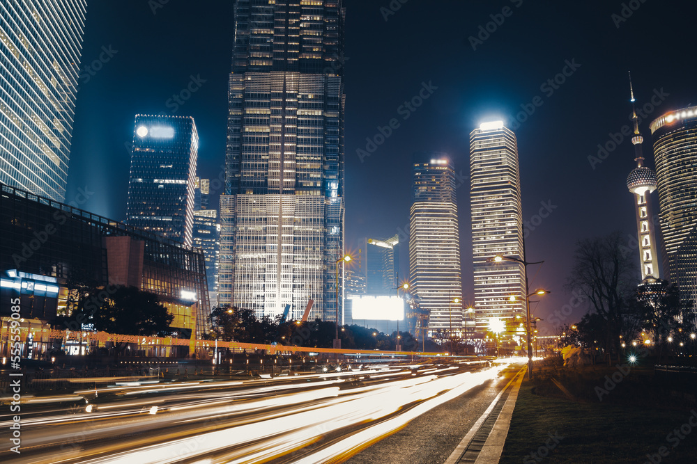 Fototapeta premium Car light trails