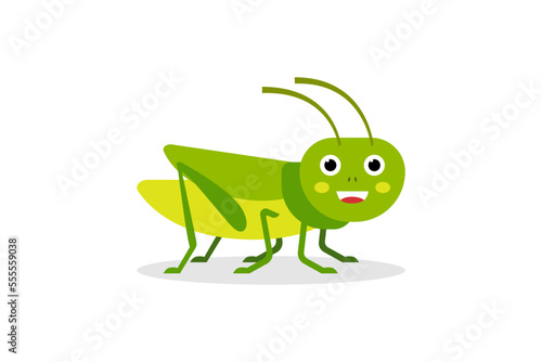Vector grasshopper cartoon concept design illustration