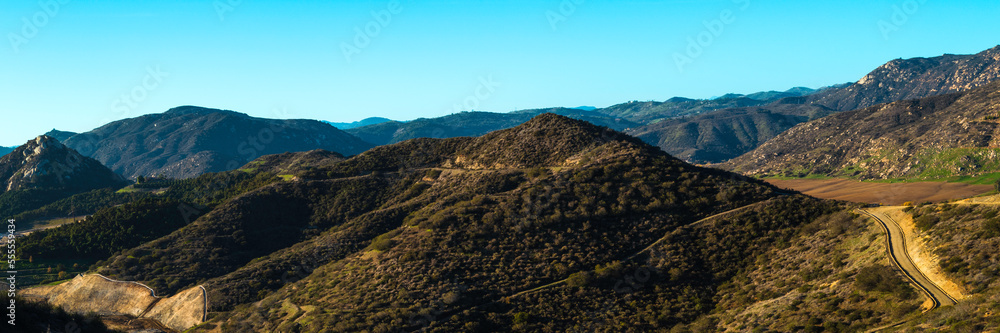Southern California Hiking Trail Landscape Series, Monserate Mountain Land Conservancy Preserve, and Black Mt  in Fallbrook, California, USA