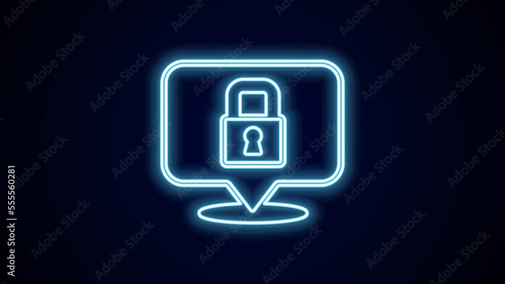 Glowing neon line Lock icon isolated on black background. Padlock sign. Security, safety, protection, privacy concept. 4K Video motion graphic animation Glowing neon line Lock icon isolated on black background. Padlock sign. Security, safety, protection, privacy concept. 4K Video motion graphic animation