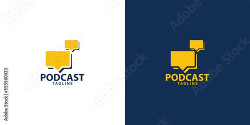 podcast talk modern minimalist logo