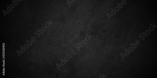 Black texture chalk board and black board background. stone concrete texture grunge backdrop background anthracite panorama. Panorama dark grey black slate background or texture