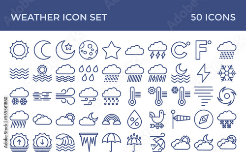 Weather Line Icon Set