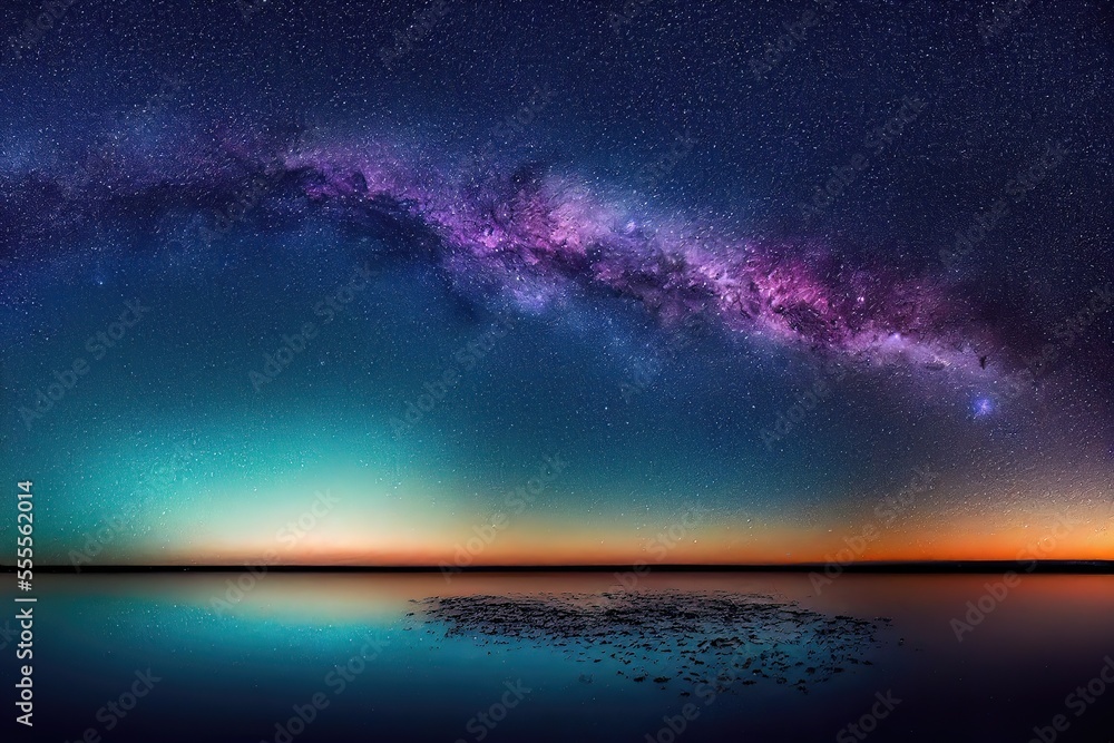 Naklejka premium Night sky and stars. Genarative AI