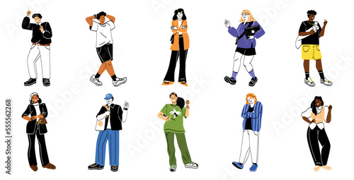 Set of confident people