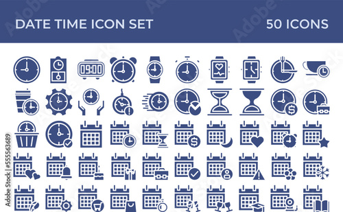 Date and Time Glyph Icon Set