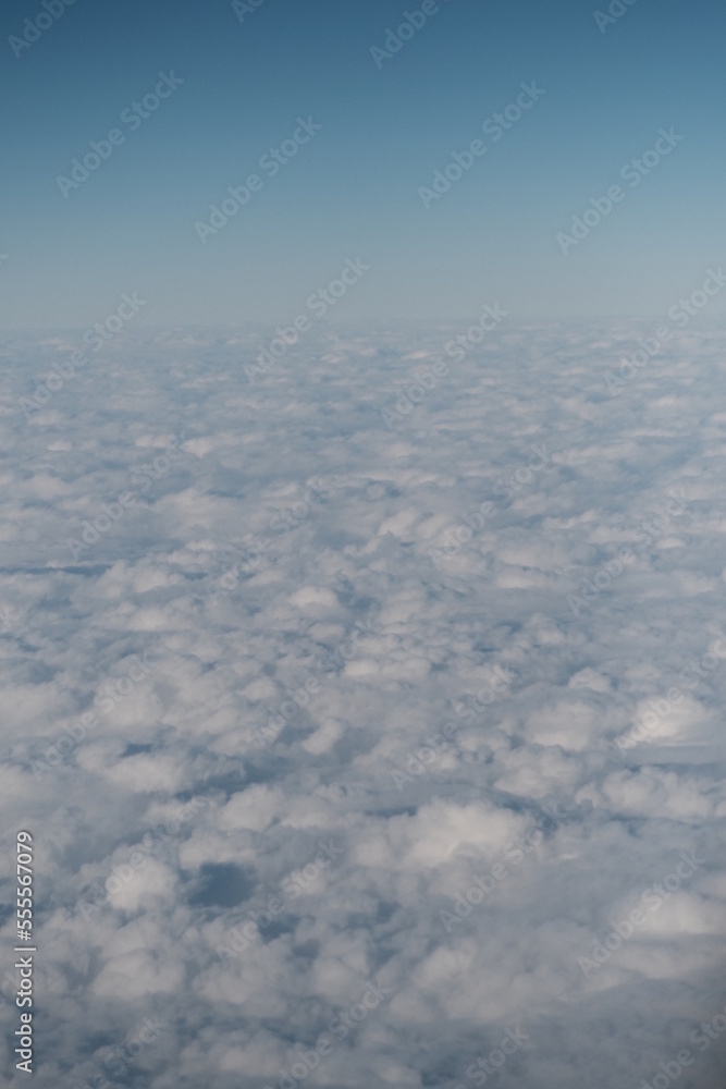 Clouds outside airplane window