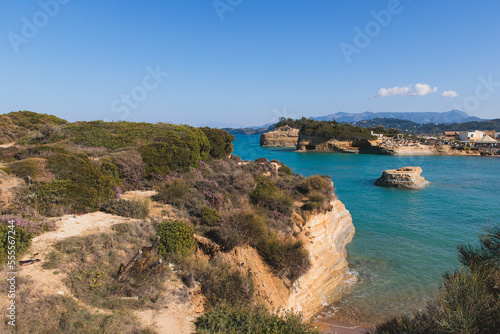 Sidari, beautiful landscape of Canal d’Amour (Love Channel), Corfu island, Greece, with turqoise water and sea beach, Kerkyra, Ionian islands, summer sunny day