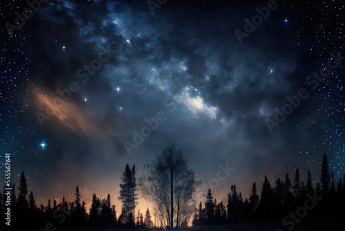 nighttime sky with stars. Generative AI © 2rogan
