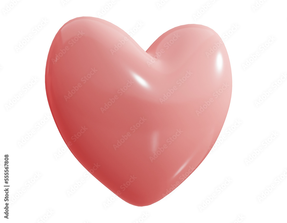 Pink heart. Realistic 3d design icon heart symbol love.