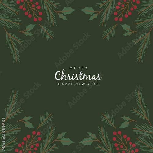 merry christmas hand drawn winter christmas holiday background for social media