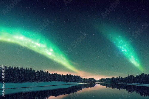 Starry Sky shines in Christmas, Genarative AI © CREATIVE STOCK