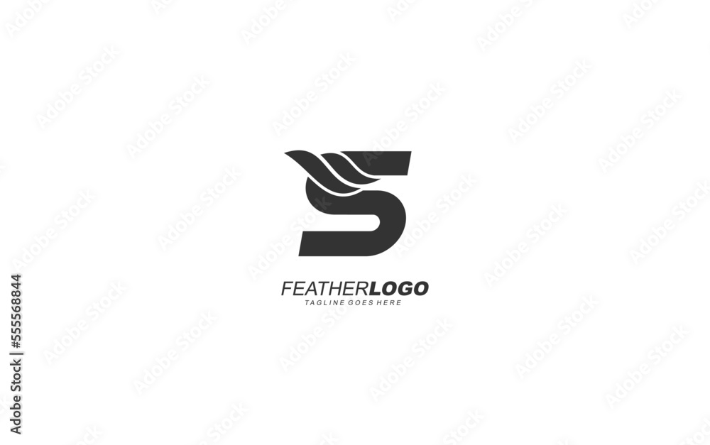 S logo wing for identity. feather template vector illustration for your brand. S logo wing for identity. feather template vector illustration for your brand.