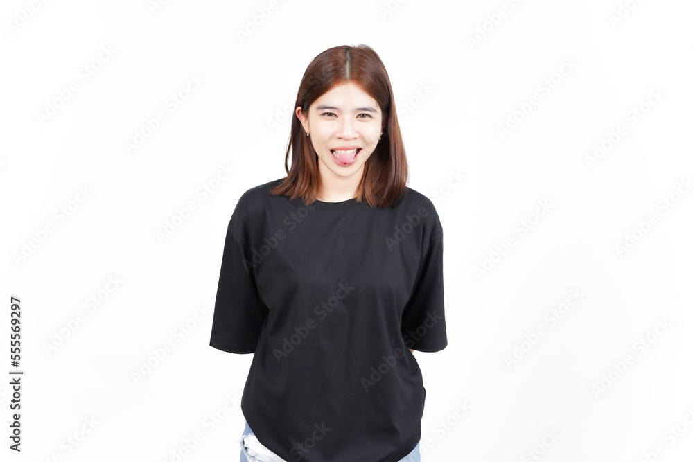 sticking her tongue out Of Beautiful Asian Woman Isolated On White Background sticking her tongue out Of Beautiful Asian Woman Isolated On White Background