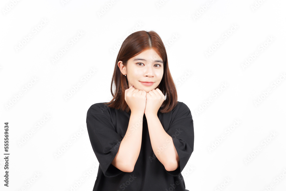 Smiling and Looking at Camera Of Beautiful Asian Woman Isolated On White Background Smiling and Looking at Camera Of Beautiful Asian Woman Isolated On White Background