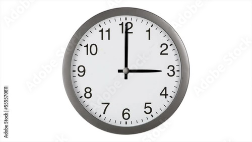 Animated clock counting down 12 hours over 20 seconds.  Seamlessly loops. 