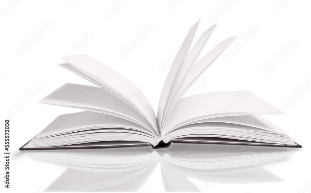 Open book with fluttering pages Open book with fluttering pages