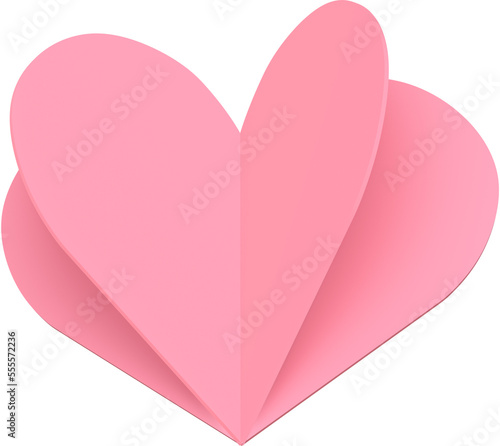 3D heart love Illustration. Valentine's Day. © Narin