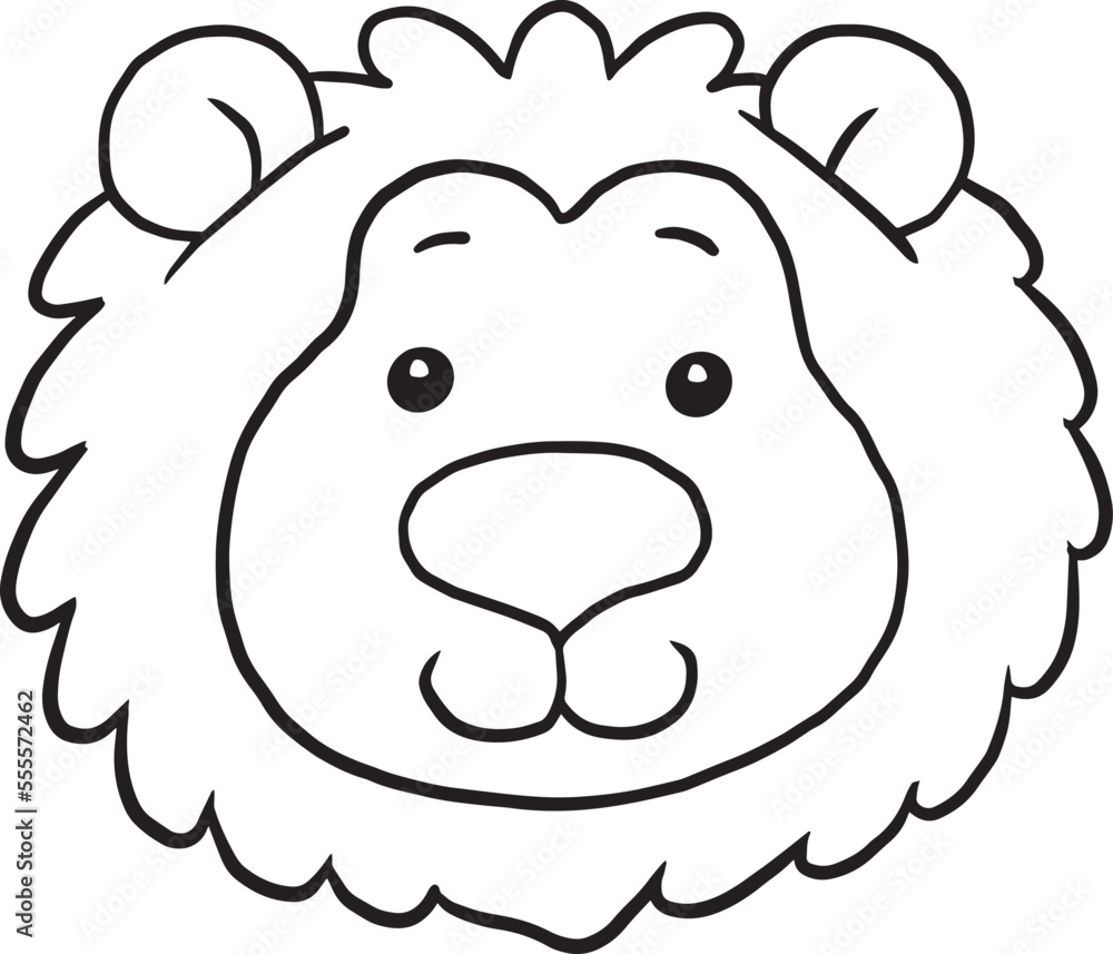 Fototapeta premium Lion cartoon doodle kawaii anime coloring page cute illustration drawing clip art character chibi manga comic