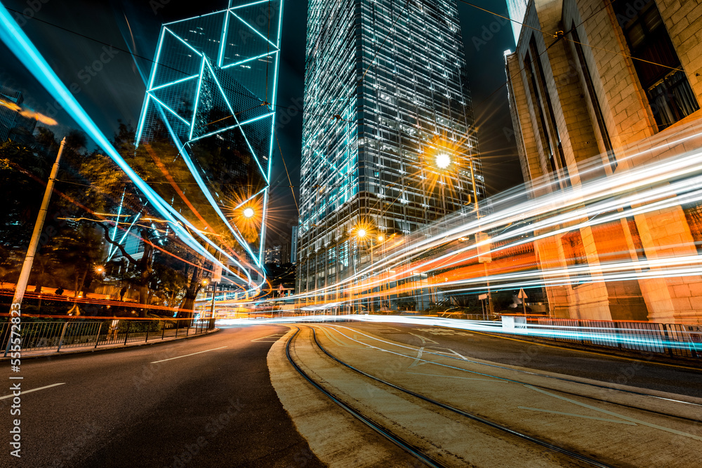 Fototapeta premium Car light trails