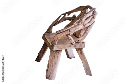 Wooden chair isolated.