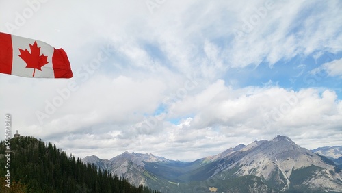 Clouds over the mountain in canada.Mountains with blue sky background.blue sky.