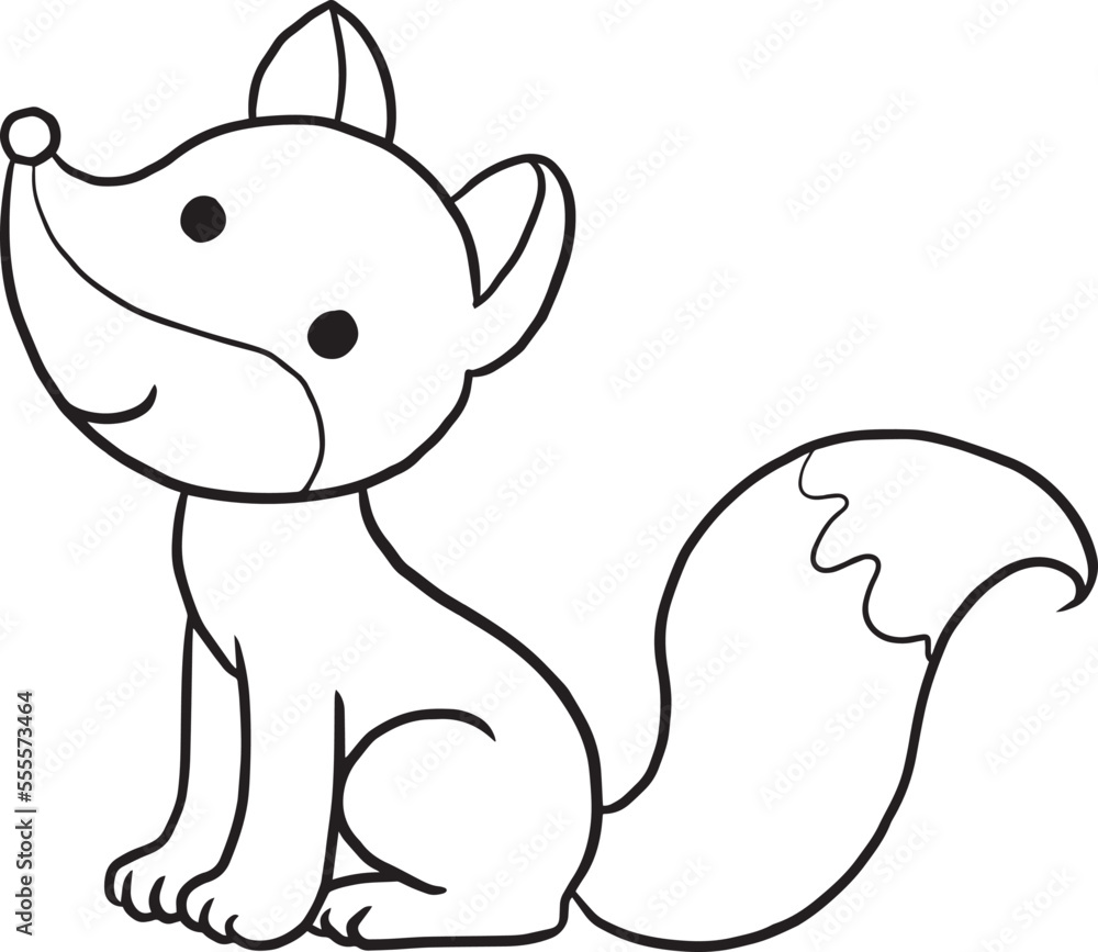 Fototapeta premium fox cartoon doodle kawaii anime coloring page cute illustration drawing clip art character chibi manga comic