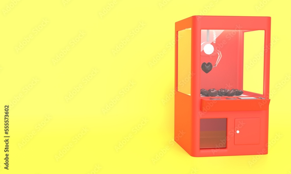 バレンタインデーUFOキャッチャー3DCGイラスト