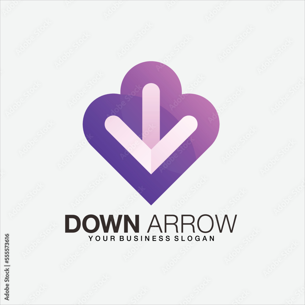 Down arrow vector design logo template icon Down arrow vector design logo template icon