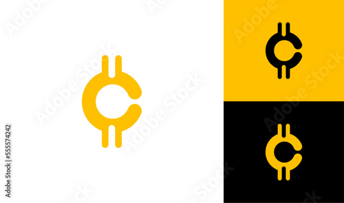Simple and modern currency symbol with letter C